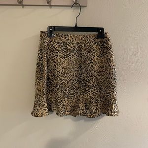 Forever 21 Cheetah Print satin Mini Skirt NWT